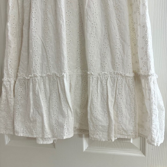 Wild‎ Fable White Eyelet Cami Babydoll Mini Short Dress Ruffle Hem Medium - Picture 9 of 10